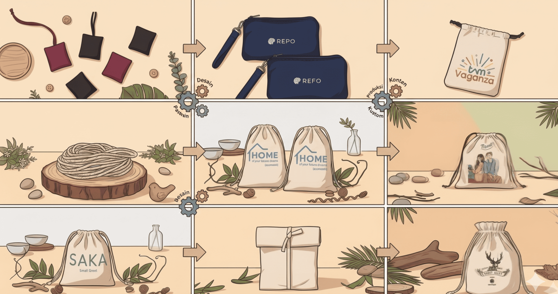 custom pouch totebag aksesoris